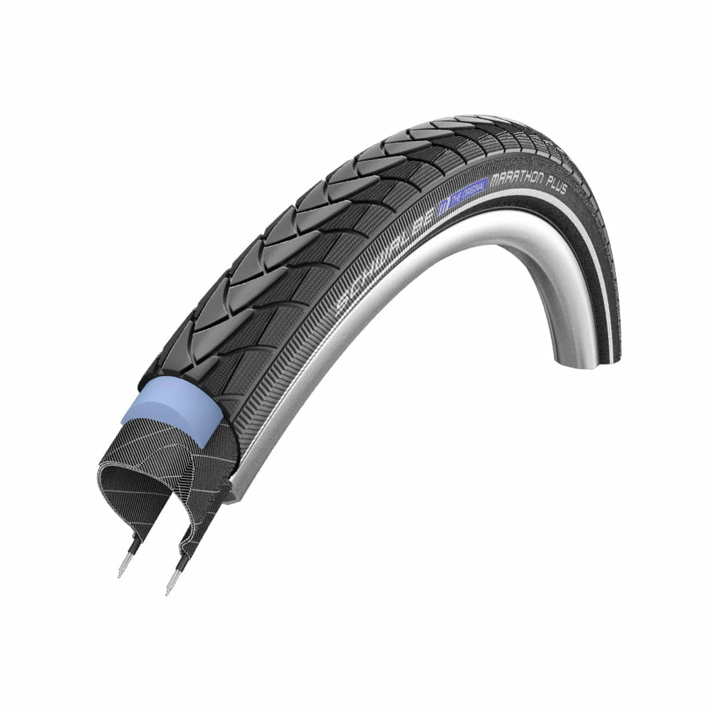 Schwalbe Pneumatico Marathon Plus Copertoncino - 28x1.25 Pollici - SmartGuard - Strisce Riflettenti - Nero