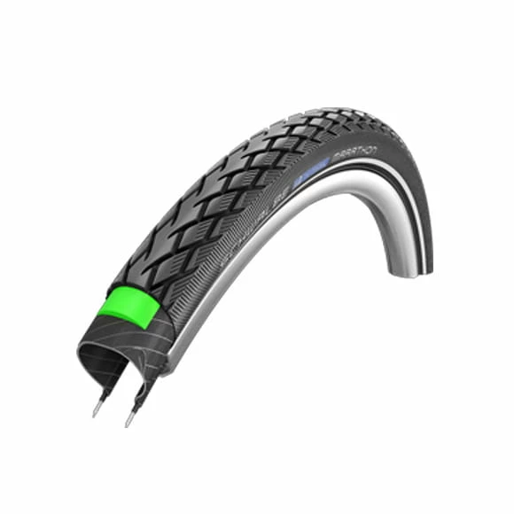 Schwalbe Pneumatico Marathon Copertoncino - 18x1.65 Pollici - GreenGuard - Strisce Riflettenti - Nero