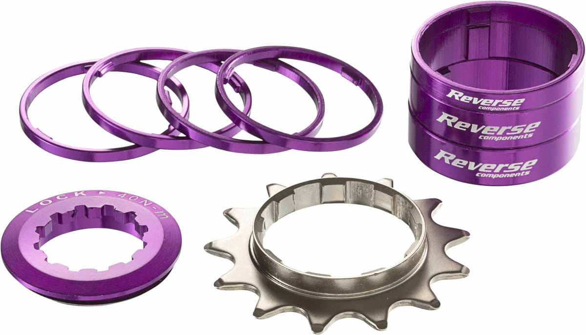 Reverse Kit Singlespeed Pignone 13T + 7 Distanziali - Viola