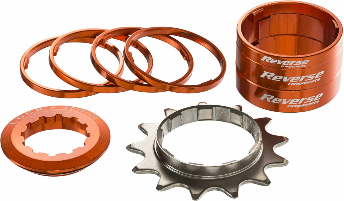 Reverse Kit Singlespeed Pignone 13T + 7 Distanziali - Arancione