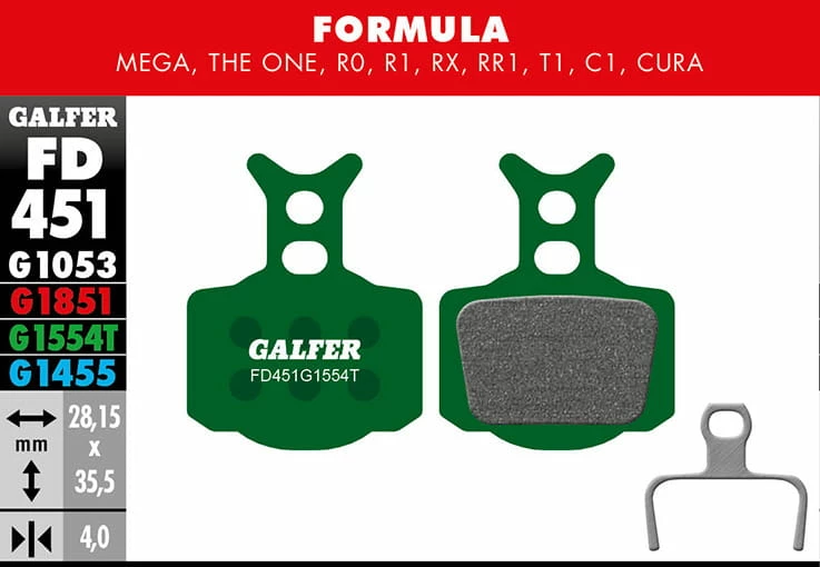 GALFER Pastiglia Freno Pro - Formula Mega, The One, R0, R1, RX, RR1, T1, C1