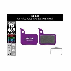GALFER Pattino Del Freno Per E-bike G1652 Sram RED - Purple