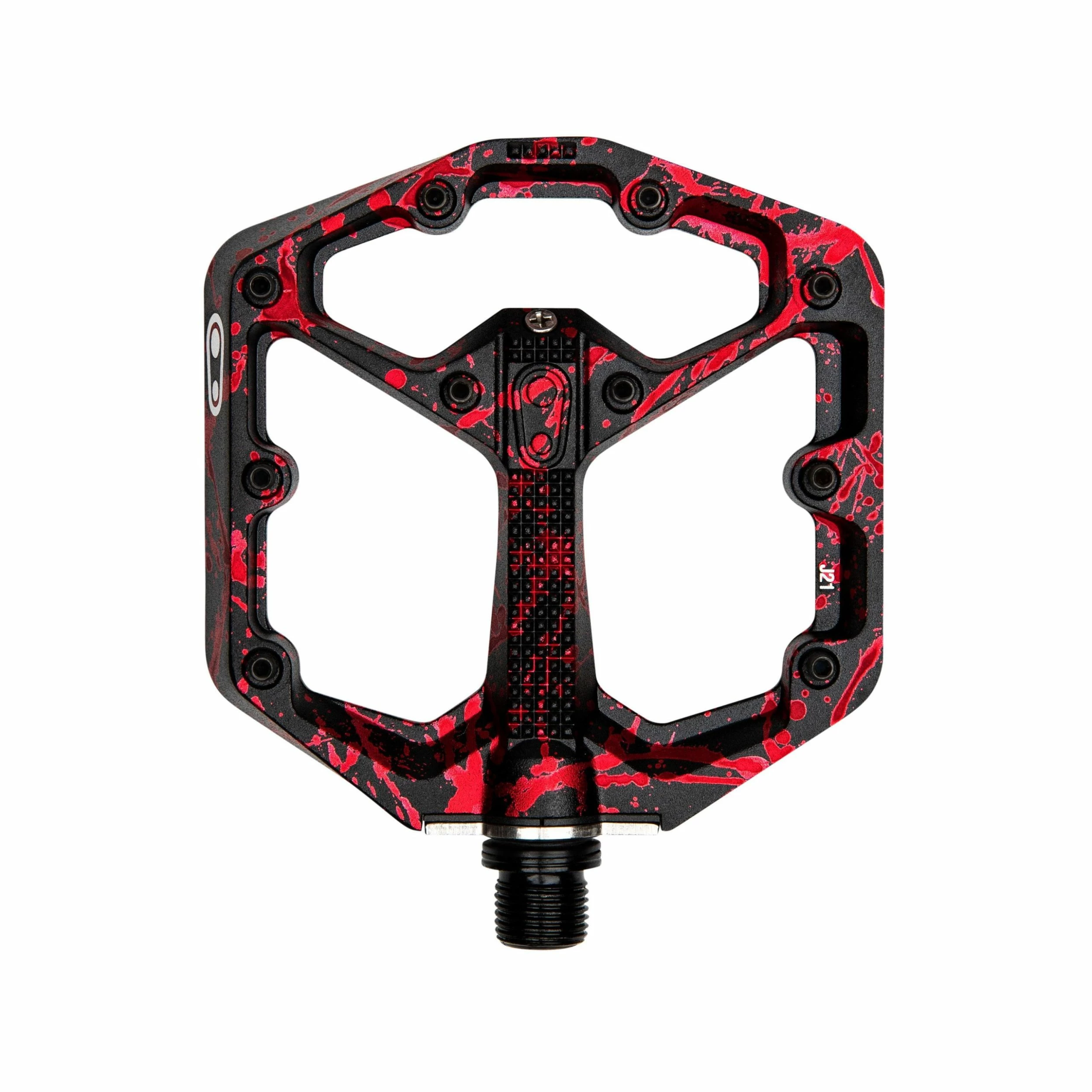 Crankbrothers Pedale A Piattaforma Piccola Stamp 7 - Edizione Limitata Splatter Nero/rosso