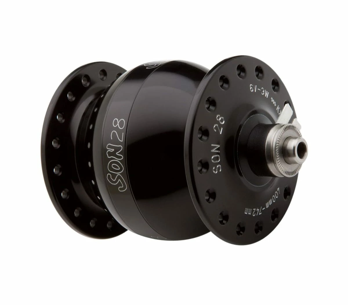 Dinamo Al Mozzo SON 28 - Anodizzata Nera