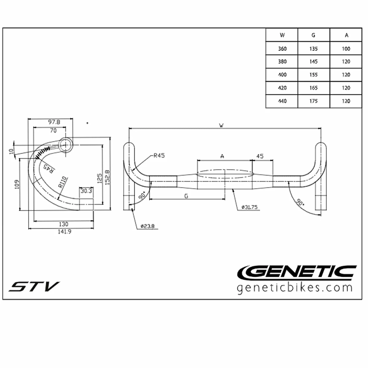 Genetic Manubrio STV Road Bar - Nero - immagine 4