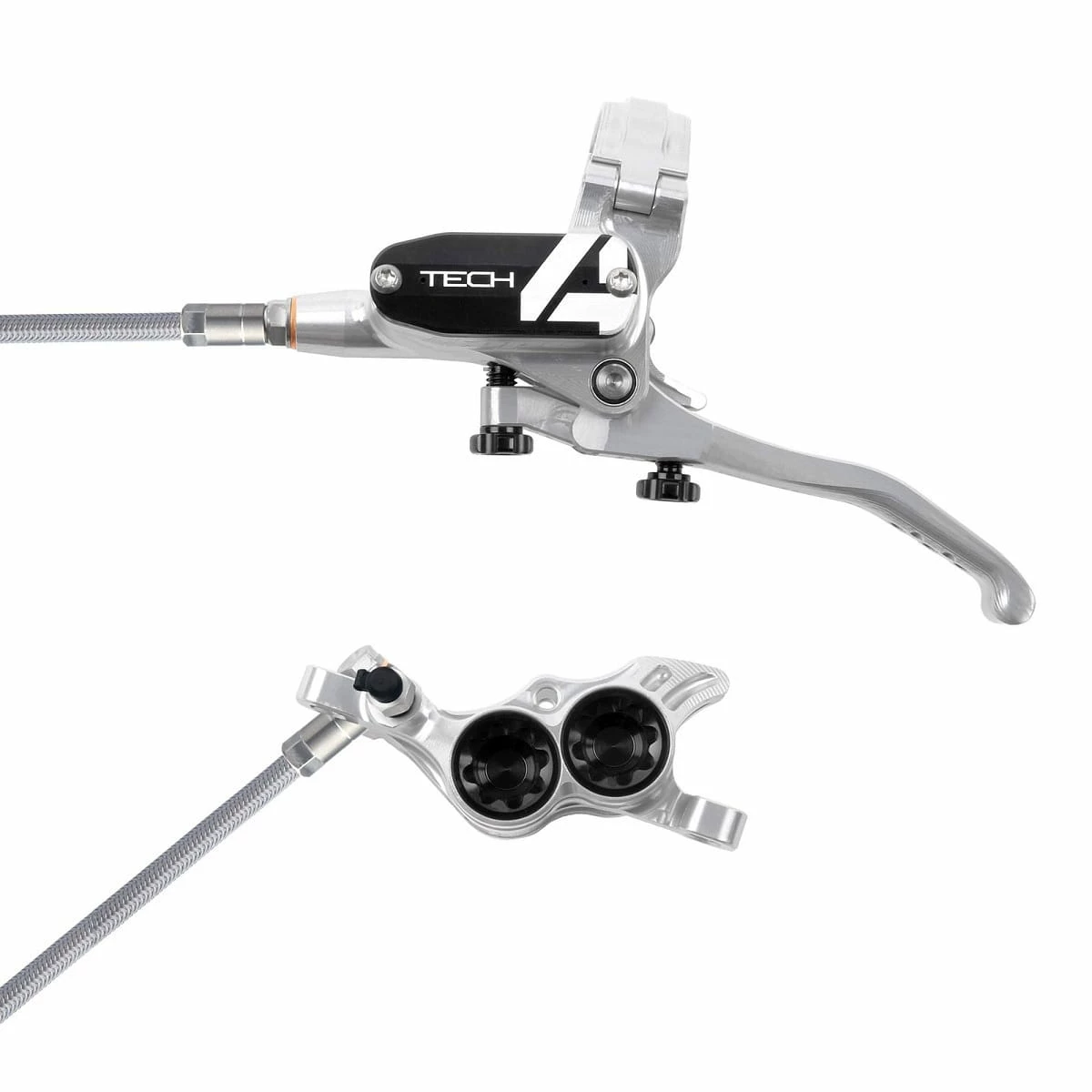 HOPE Tech 4 E4 Freno A Disco In Treccia D'acciaio - Argento / Nero