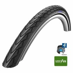 Schwalbe Pneumatico Marathon Racer Clincher - 28x1.50 Pollici - RaceGuard - Strisce Riflettenti - Nero