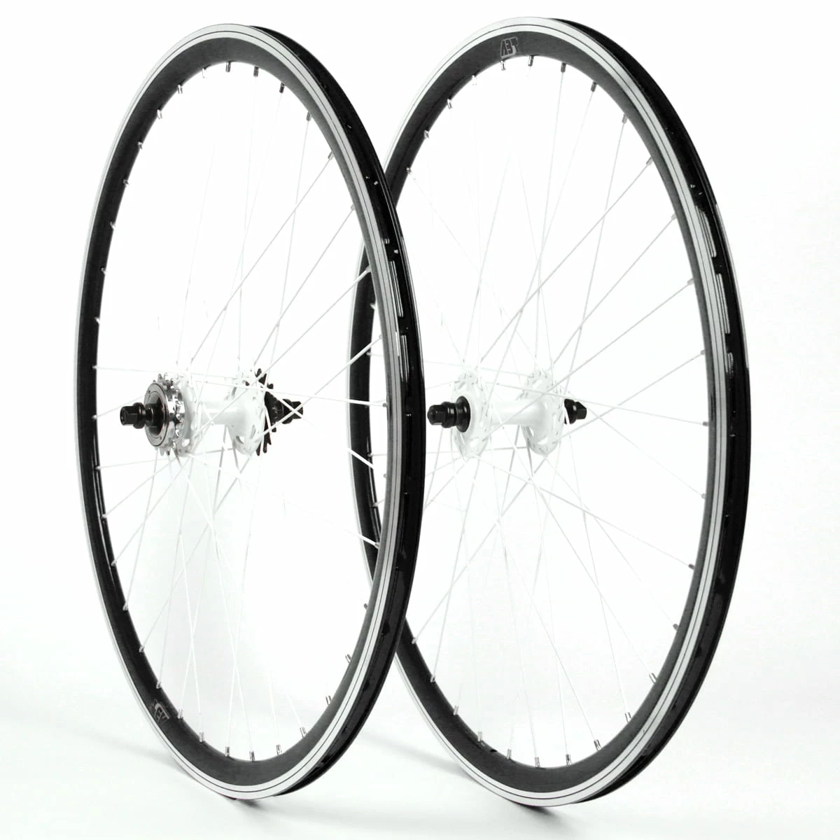 Point-Racing Singlespeed Fixie Wheelset 28 Pollici - Nero / Bianco